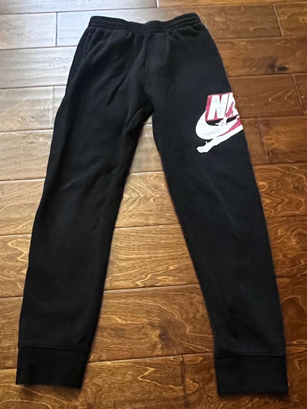 Nike Air Jordan Red White Logo Black Sweatpants Large